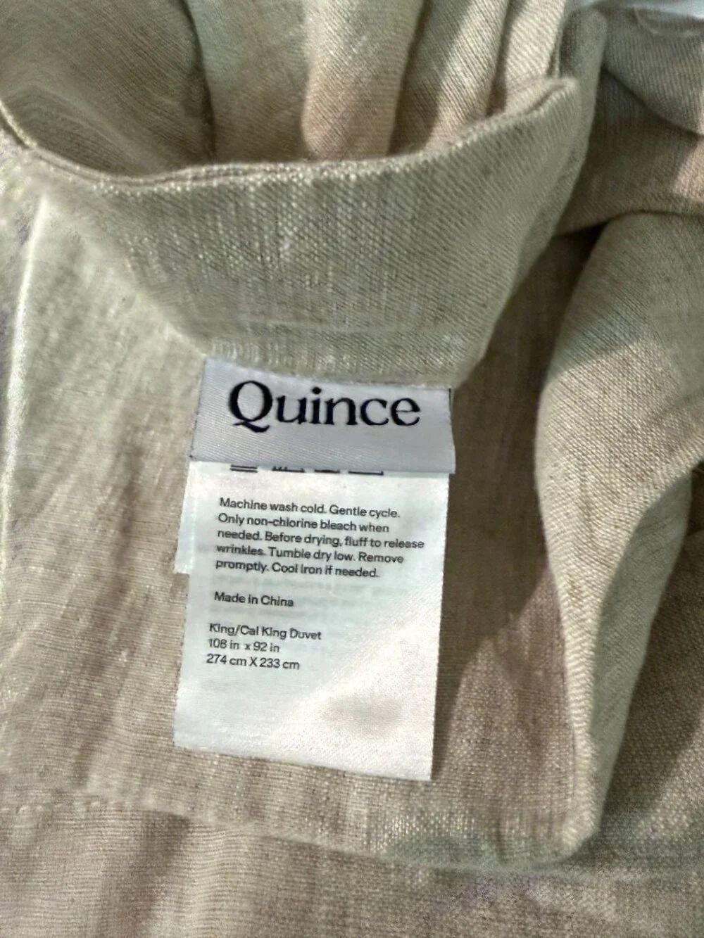 Quince European Linen Duvet Cover King/Cal King Natural Chambray